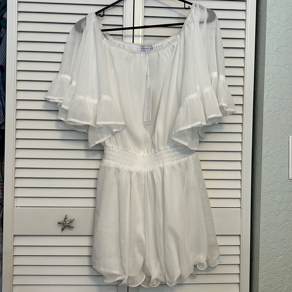 Nwt white chiffon romper